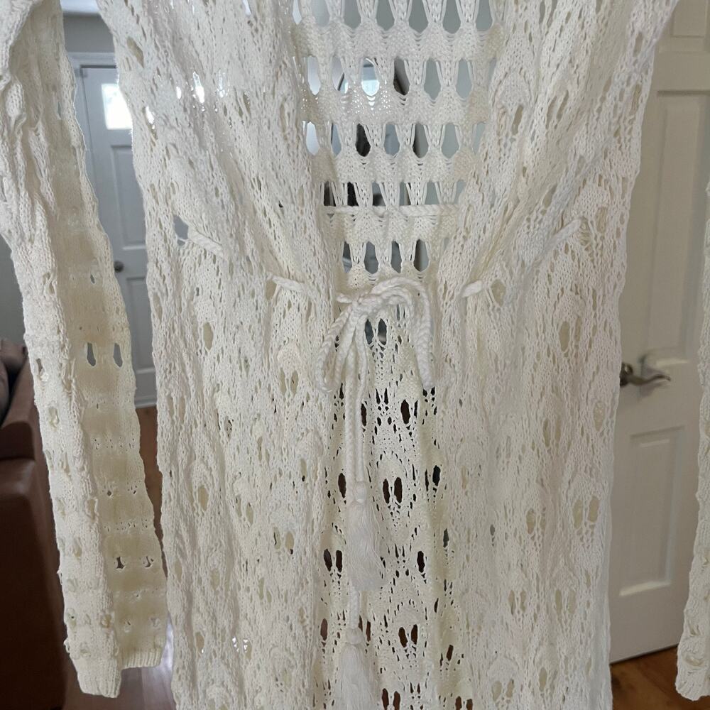 PINK LILY Crochet Long Sweater, 100% Cotton, XL - Picture 2 of 5